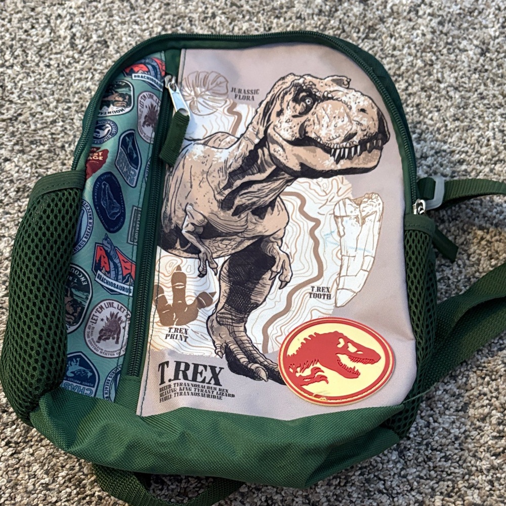 Dinosaur Graphic Backpack with Green Accents Jurassic world T. rex
